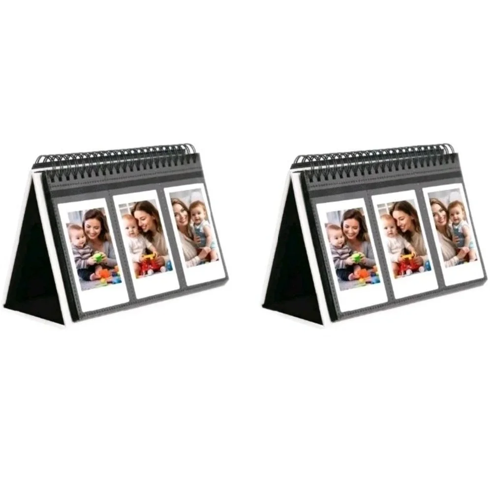 2 Pack - 96 Pocket Desk Photo Album, White